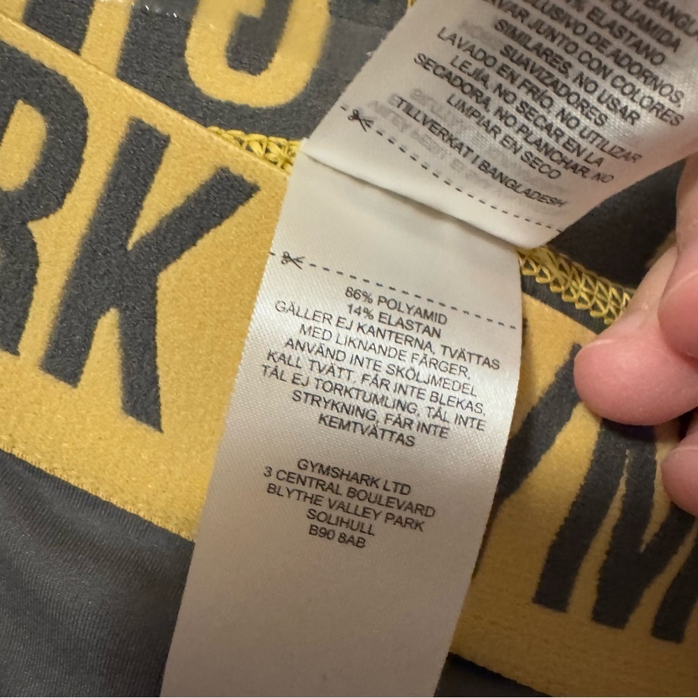 Gymshark seamless crop legging gray with yellow waist Size Medium - Picture 6 of 10